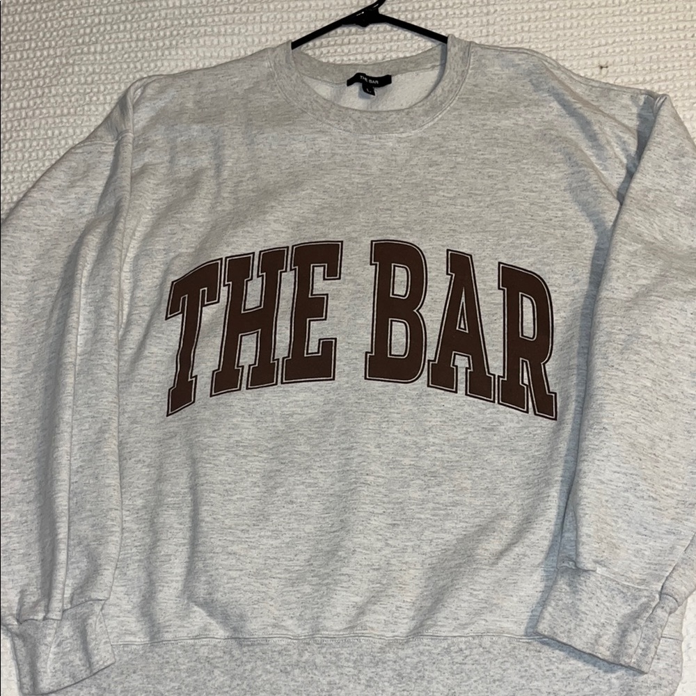 Gray 'The Bar' Varsity Sweatshirt - size Large